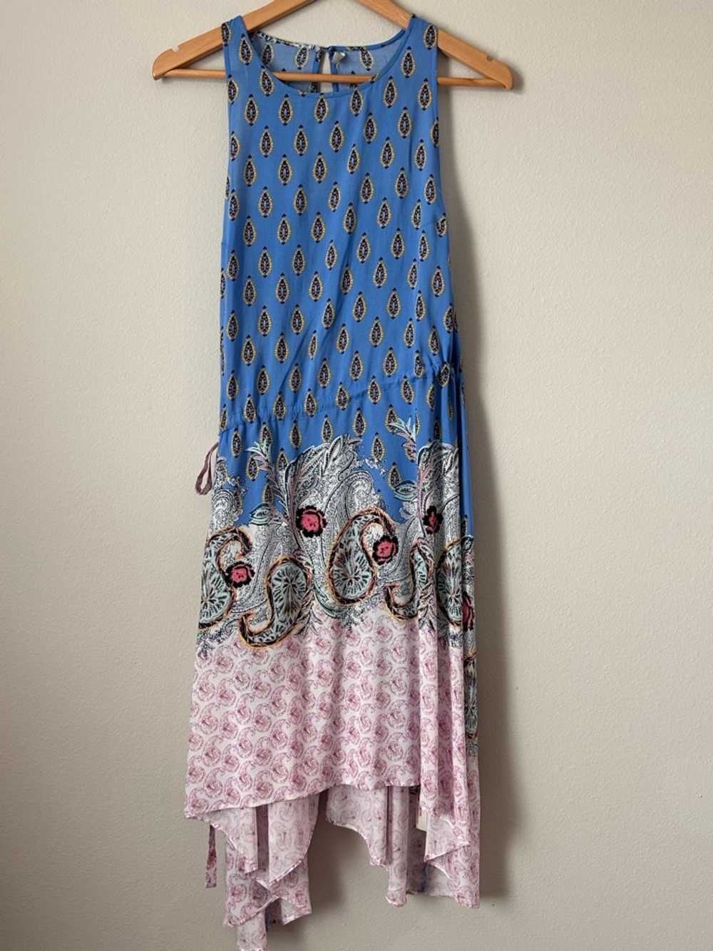 Free People Blue and Pink Paisley Halter Mini Dress - Picture 2 of 12